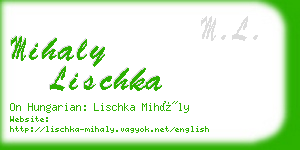 mihaly lischka business card